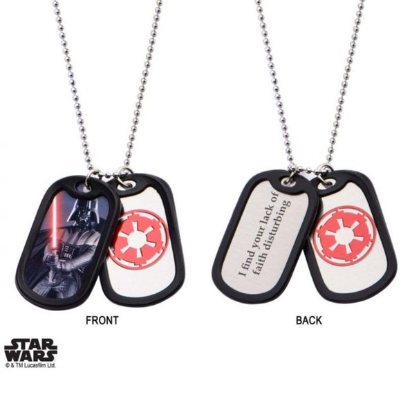 Disney Other - Disney Star Wars Darth Vader Rubber Silencer Double Dog Tag Pendant Neck…